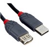 USB Prailginimo Laidas - LINDY Anthra Line USB 2.0 Type M/F Laidas, 1 m, Juodas