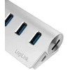 LOGILINK CR0045 LOGILINK - USB 3.0, 3 prievadų šakotuvas, su kortelių skaitytuvu ir aliuminio korpusu