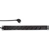 LogiLink PDU8C02 19 PDU 8x CEE 7/3 lizdas + 2 x USB, su apsauga nuo perkrovos