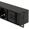 LogiLink PDU8C02 19 PDU 8x CEE 7/3 lizdas + 2 x USB, su apsauga nuo perkrovos