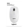 Pelė LOGITECH B100, USB, balta sp.