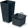 Prosperplast Vazonas FURU SQUARE LOW su įdėklu 11,4/5 L 200x200x380 mm antracito sp. Prosperp
