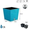 Prosperplast Vazonas FURU SQUARE LOW su įdėklu 10/7,5 L 240x240x235 mm melsva sp. Prosperplas