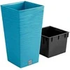 Prosperplast Vazonas FURU SQUARE LOW su įdėklu 11,4/5 L 200x200x380 mm melsva sp. Prosperplas