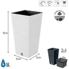 Vazonas PROSPERPLAST Furu Square Baltos sp. 11,4l