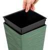 Prosperplast Vazonas FURU SQUARE LOW su įdėklu 19/7,5 L 240x240x450 mm žemės žalia sp. Prospe