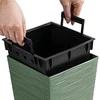 Prosperplast Vazonas FURU SQUARE LOW su įdėklu 19/7,5 L 240x240x450 mm žemės žalia sp. Prospe