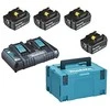 Makita Akumuliatorių ir dvigubo kroviklio komplektas LXT® 198091-4 18V • BL1860B x4 • DC18RD • LXT®