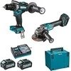 Makita DK0124G201 XGT Akumuliatorinių įrankių komplektas DF001G + GA005G + DC40RA + BL4040x2 + MAKPAC lagaminas (2 vnt Combo)