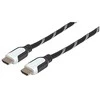 MANHATTAN Braided High Speed HDMI Cable with Ethernet HEC, ARC, 3D, 4K, HDMI Male to Male, Shielded, 0.5 m, Juodas/Baltas, 354745