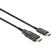 MANHATTAN aktyvus didelės spartos HDMI šviesolaidinis kabelis su nuimama jungtimi 4K@60Hz UHD, HDMI kištukas į Micro HDMI kištuką (D tipo) ir nuimama HDMI kištukė (A tipo), 50 m, HEC, ARC, paauksuoti kontaktai (355537)