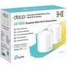 Maršrutizatorius TP-LINK | „AX1800 Whole Home Mesh Wi-Fi 6“ sistema | Deco X20 (2 pakuotės) | 802.11ax | 1201+574 Mbit/s | 10/100/1000 Mbit/s | Ethernet LAN (RJ-45) jungtys 2 | Tinklelio palaikymas Taip | MU-MiMO Taip | Nėra mobiliojo plačiajuosčio ryšio | Antenos tipas 4xInternal per Deco uni