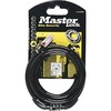 Master Lock MASTERLOCK Susisukanti trosinė dviračio spyna su vinilo apvalkalu ir 4 skaitmenų užraktu, juoda (Dydis: Mėlyna)