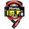 Masterlock MASTER LOCK Armuota trosinė dviračio spyna su vinilo apvalkalu ir 4 raktais (Dydis: Dūmo)