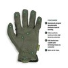 Mechanix Wear Pirštinės Mechanix FastFit® Olive Drab, žalios XL dydis. Rauktas rankogalis, dirbtinė oda, TrekDry®