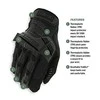 Mechanix Wear Pirštinės Mechanix M-Pact® Covert juodos S dydis. Velcro, TrekDry®, dirbtinė oda, delno, krumplių, Armortex®, pirštų apsauga, D30® apsauga nuo vibracijos