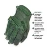 Mechanix Wear Pirštinės Mechanix M-Pact® Olive Drab M dydis. Velcro, TrekDry®, dirbtinė oda, delno, krumplių, Armortex®, pirštų apsauga, D30® apsauga nuo vibracijos