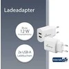 Įkroviklis MediaRange MediaRange Ladegerät 12W 2-Port 2x USB-A, baltas