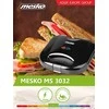 Sumuštinių keptuvas Mesko sumuštinių keptuvė MS 3032 Juodas, 750 W, lėkščių skaičius 1, sumuštinių skaičius 2 sumuštiniai / 4 trikampiai sumuštiniai