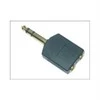 AV adapteris MicroConnect Jack 6,3 mm M - 2x lizdas 3,5 mm F juoda