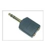 AV adapteris MicroConnect Jack 6,3 mm M - 2x lizdas 3,5 mm F juoda