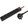 Galios juosta MicroConnect 6 lizdai 3 m juoda (GRU0063B)