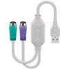 MicroConnect Microconnect USBA2XPS2 kabelis PS/2 0,3 m 2x 6-p Mini-DIN USB A Baltas
