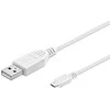 „MicroConnect“ USB A į USB Micro B, 2.0 versija, Baltas, 0,3 m USB2.0 A -