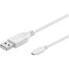 MicroConnect Mikro USB laidas, Baltas, 5m