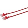 MicroConnect U/UTP CAT6A Slim 0.25M Raudona