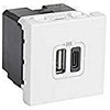Legrand „Mosaic“ USB įkroviklis A+C tipo, 3.0A, 15W, 2M, baltas