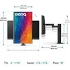 BENQ PD2706UA 27inch 4K IPS P3 Ekranas HDR 400 SRGB REC709 HDMI/DP/USB 3.2/USB-C PD90W Designer monitorius