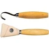 Šaukštų drožinėjimo peilis Morakniv® 164, lenkta geležtė 55x2,0mm. 13mm vidinis skersmuo. Viengubi ašmenys, beržinė rankena, odinis dėklas.