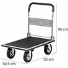 MSW Rankinis sulankstomas sandėlio platforminis vežimėlis, 1 šonas, iki 300 kg, 80 x 60 cm