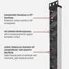 Brennenstuhl Alu-Line, 9xCEE 7/4 socket, 1xCEE 7/7 connection, 19 "1U, 2m cable, juodas / sidabrinis 1390007009 / GT-651