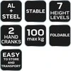 Neo Tools Stół Reguliuojamas aliuminio darbastalis 60 x 58 x 77–107 cm
