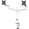 Laikiklis NEOMOUNTS SCREEN STALO MONTAVIMAS DVIEJIEMS MONITORIAMS, Baltas (CLAMP+GROMMET)