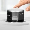Orno Lizdas Baldinis lizdas Ø10cm, ištraukiamas iš stalviršio, su USB įkrovikliu ir 1,5m laidu, 3x2P+Z, 2xUSB, INOX, schuko