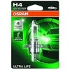 OSRAM Automobilinė lemputė ULTRA LIFE H4 60/55W 12V P43T 1vnt