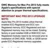RAM OWC Atmintis DDR3 64GB (4x16GB) 1866MHz CL13 ECC Apple Mac Pro