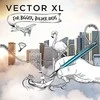 Parker Vector XL metalinis sidabrinis mėlynas CC rašiklis M