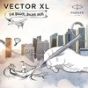 Parker Vector XL metalinis sidabrinis mėlynas CC rašiklis M