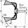 Metalinis šepetys-taurelė 50x10mm PFERD TBU ST 0,3