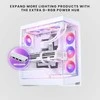 „Phanteks NV5 Premium DRGB“ rinkinys + maitinimo šakotuvas, 3 išoriniam rėmui, 1 pagrindinės plokštės kabelio dangtelis – baltos spalvos