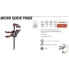 Greitos fiksacijos spaustuvai Piher Micro Quick, 2vnt kmpl, 10cm, max 25kg