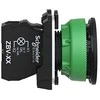 Schneider Electric Harmony XB5 plokščias plastikinis mygtukas. žalias fi30 sklandus objektyvas integruotas LED 230…240 V AC XB5FVM3
