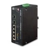 Šakotuvas Planet IP30 6 prievadų gigabitų jungiklis su 4 prievadų 802.3AT POE+ ir 2 prievadų 100/1000X SFP (nuo -40 iki 75 C)