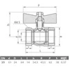 Perfexim Vandens rutulinis vožtuvas WW drugelis sustiprintas 1 "(00- 002- 0250- 000)