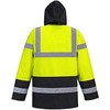 Gero matomumo kontrastinga PORTWEST S466 kelininko striukė, Dydis: XL, Pw spalvos: Geltona/Juodas