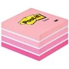 3M Lipnūs lapeliai POST-IT Akvarelė kubas, 76 x 76 mm, 450 lapelių, rožinės ir baltos spalvos derinys